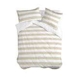 Breton Striped Cotton Duvet Cover, Beige