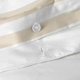 Breton Striped Cotton Duvet Cover, Beige