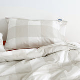 Gingham Cotton Pillowcase, Beige