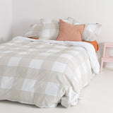 Gingham Funda nórdica Beige
