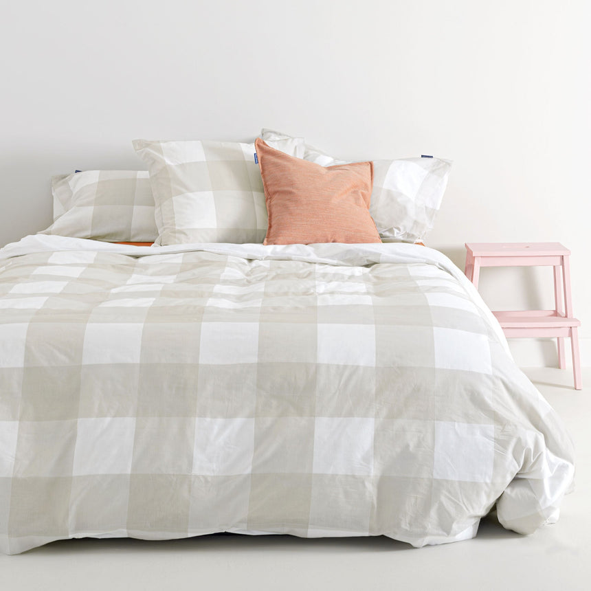Gingham Funda nórdica Beige