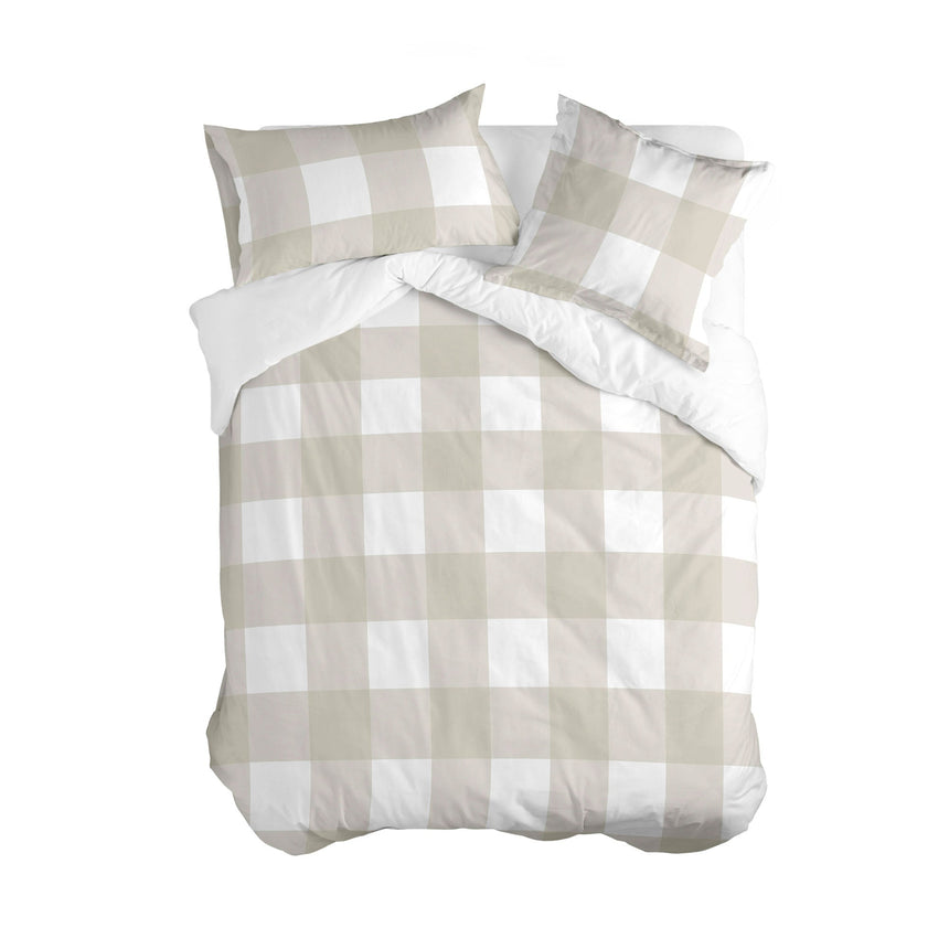 Gingham Funda nórdica Beige