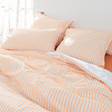 Layering Striped Cotton Pillowcase, Peach