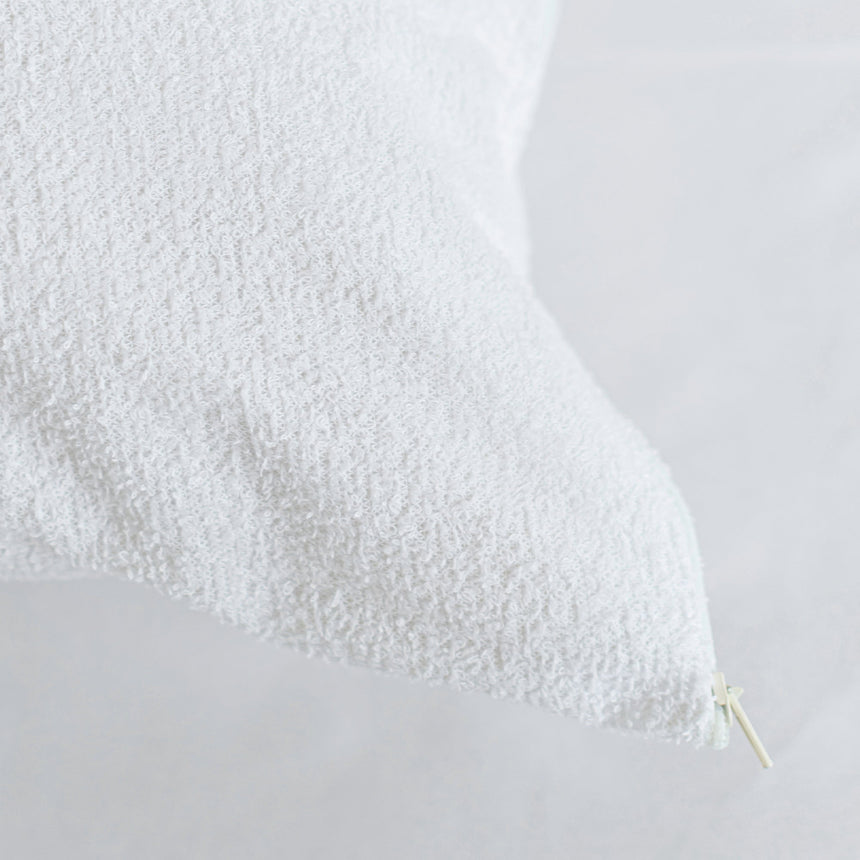 Waterproof Cotton Terry Pillow Protector, White