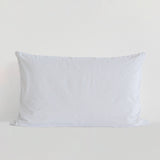 White cotton terry waterproof pillow protector with a zip