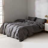 Dark Grey Basic cotton duvet cover