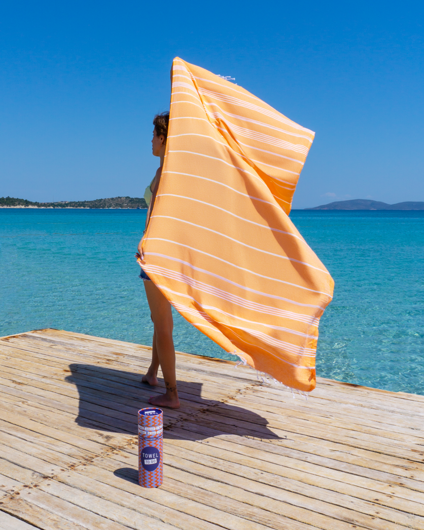 Ipanema Quick-Dry Hammam Towel, Orange