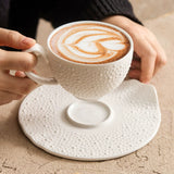 Sesame Texture Ceramic Cup and Saucer, 164 ml