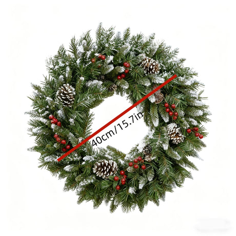 Christmas Wreath Red Berries Evergreen Door Decoration-1