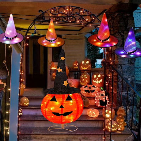 Foldable Pumpkin Light with Hat, 80.1 cm