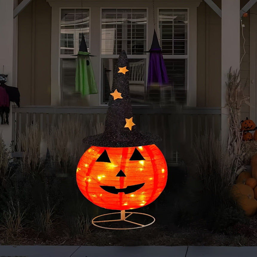 Foldable Pumpkin Light with Hat, 80.1 cm