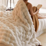 Reversible Plush Throw, 100 x 160 cm, White