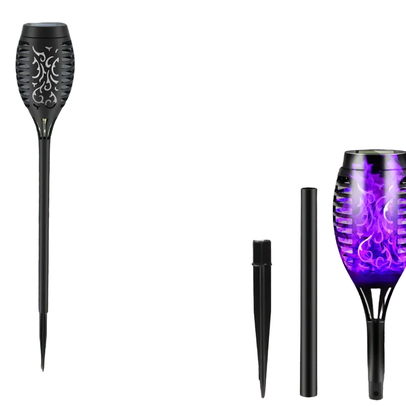 Solar Purple Flame Garden Torches, 6 Pack