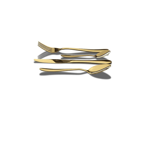 Four-piece stainless steel cutlery set in a champagne finish