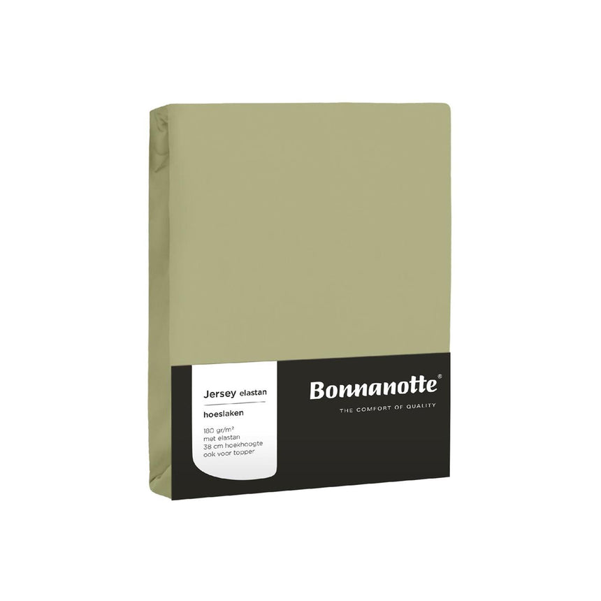 Bonnanotte fitted sheet jersey elastane olive green 90x20cm