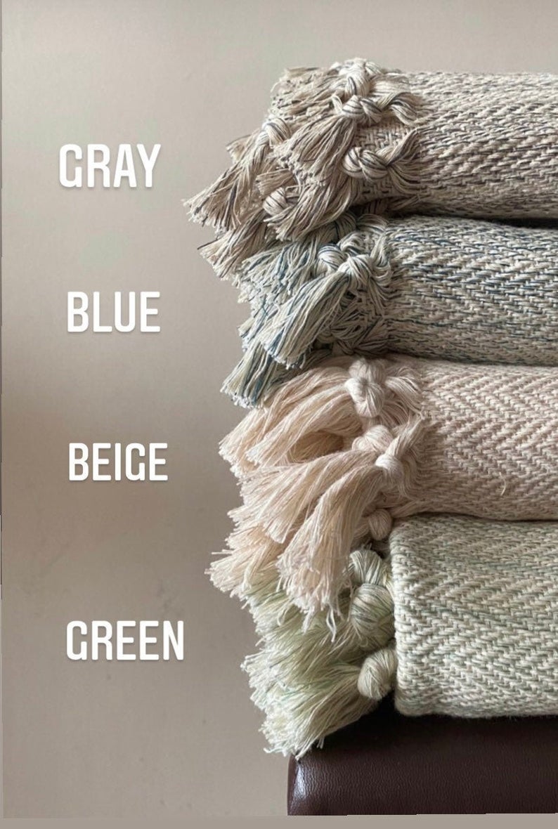 Şirince Handwoven Cotton Blanket, 240 x 200 cm