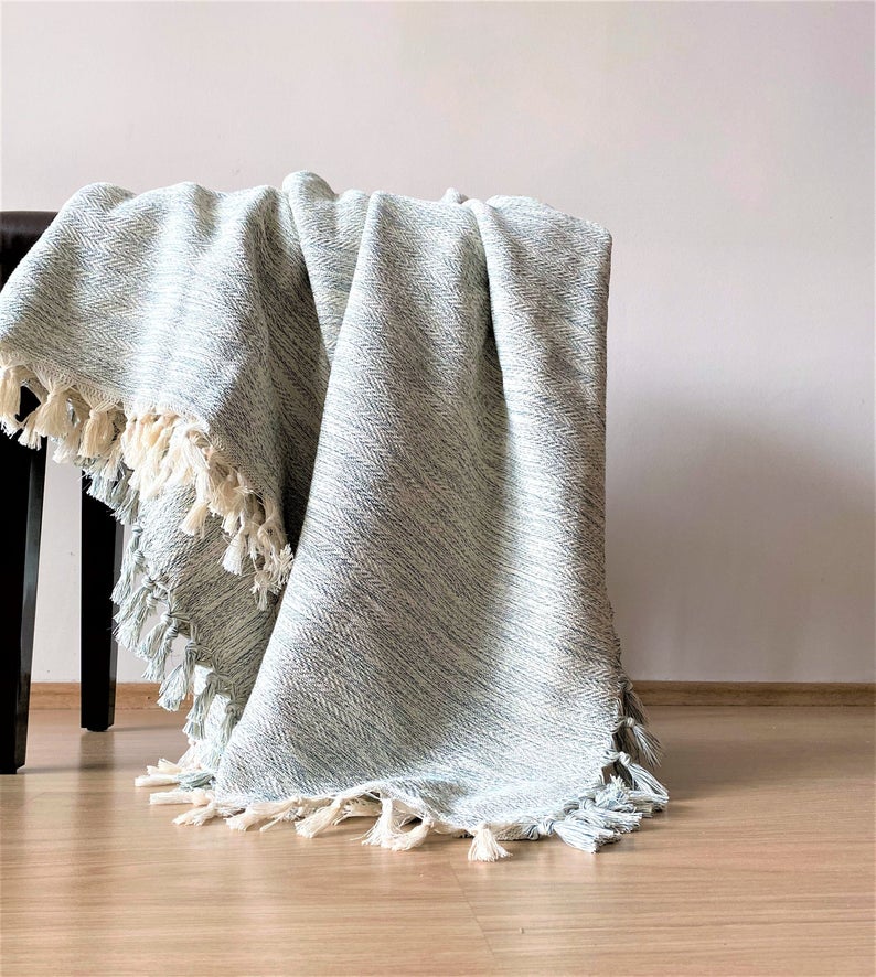 Şirince Handwoven Cotton Blanket, 240 x 200 cm