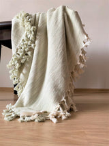 Handwoven cotton blanket in a special weave