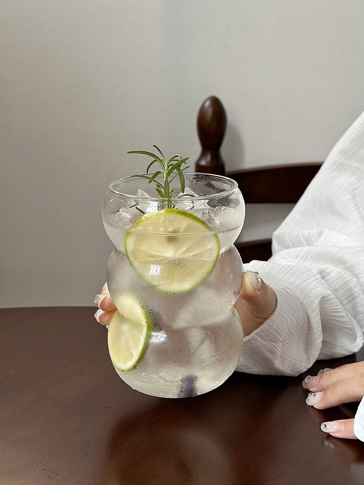 Stacked Bubble Glass Tumbler