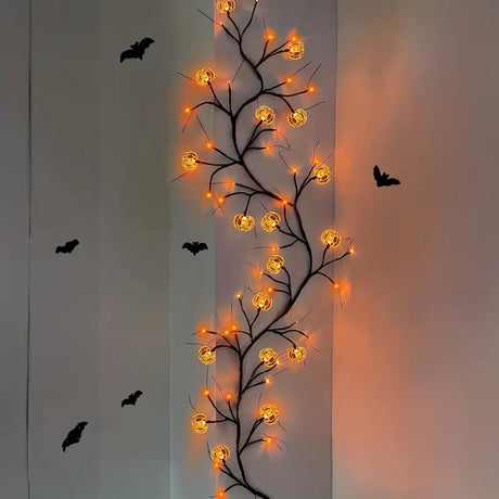 Willow Branch Pumpkin Light String, 54 LEDs