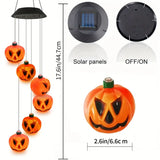 Solar Pumpkin Wind Chime Lights, 6 Pumpkins