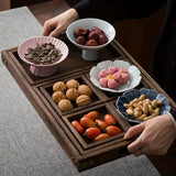 Rustic Wooden Serving Trays with Handles, Set of 7