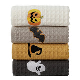 Halloween Embroidered Waffle Towels, 4 Pack