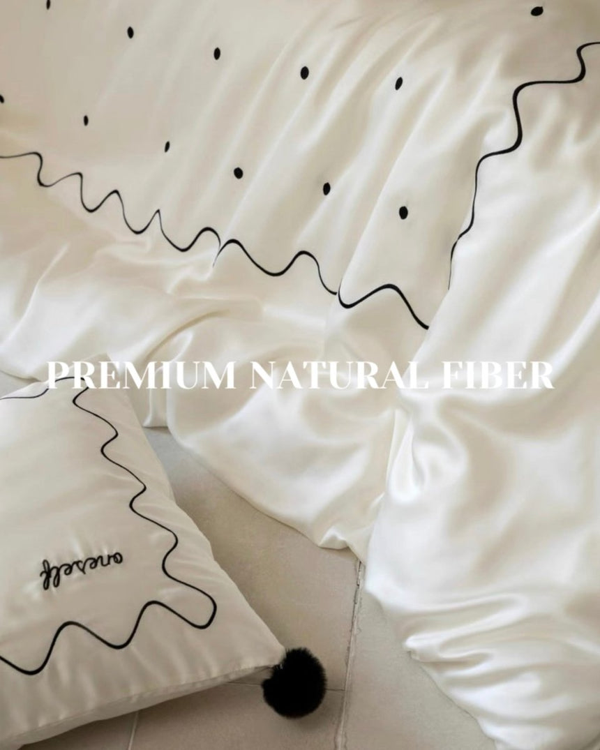 Elegant Retro Silky Smooth Cooling Tencel Lyocell Queen Size Duvet Cover Set