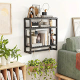 Wall-Mounted Storage Rack with Rod, Black