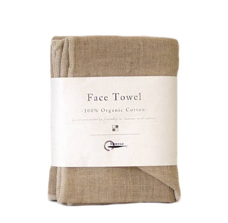 Brown cotton face towel, 35 x 35 cm