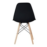 Molded Shell Dining Chairs, Wood Legs, Set of 4, Black