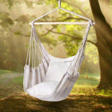Off-white hanging chair with cushions