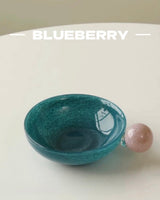 Handblown Bonbon Whimsical Salad Snack Desert Bowl, Eclectic Decorative Bowl