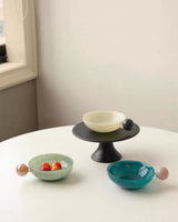 Handblown Bonbon Whimsical Salad Snack Desert Bowl, Eclectic Decorative Bowl
