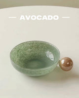 Handblown Bonbon Whimsical Salad Snack Desert Bowl, Eclectic Decorative Bowl