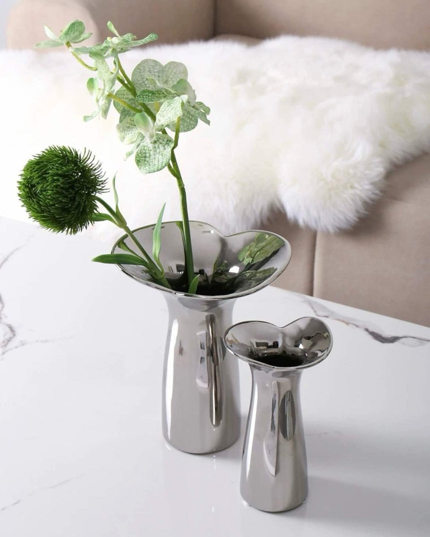 Handcrafted Silver-Glaze Ceramic Vase