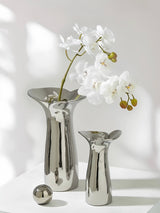 Handcrafted Silver-Glaze Ceramic Vase
