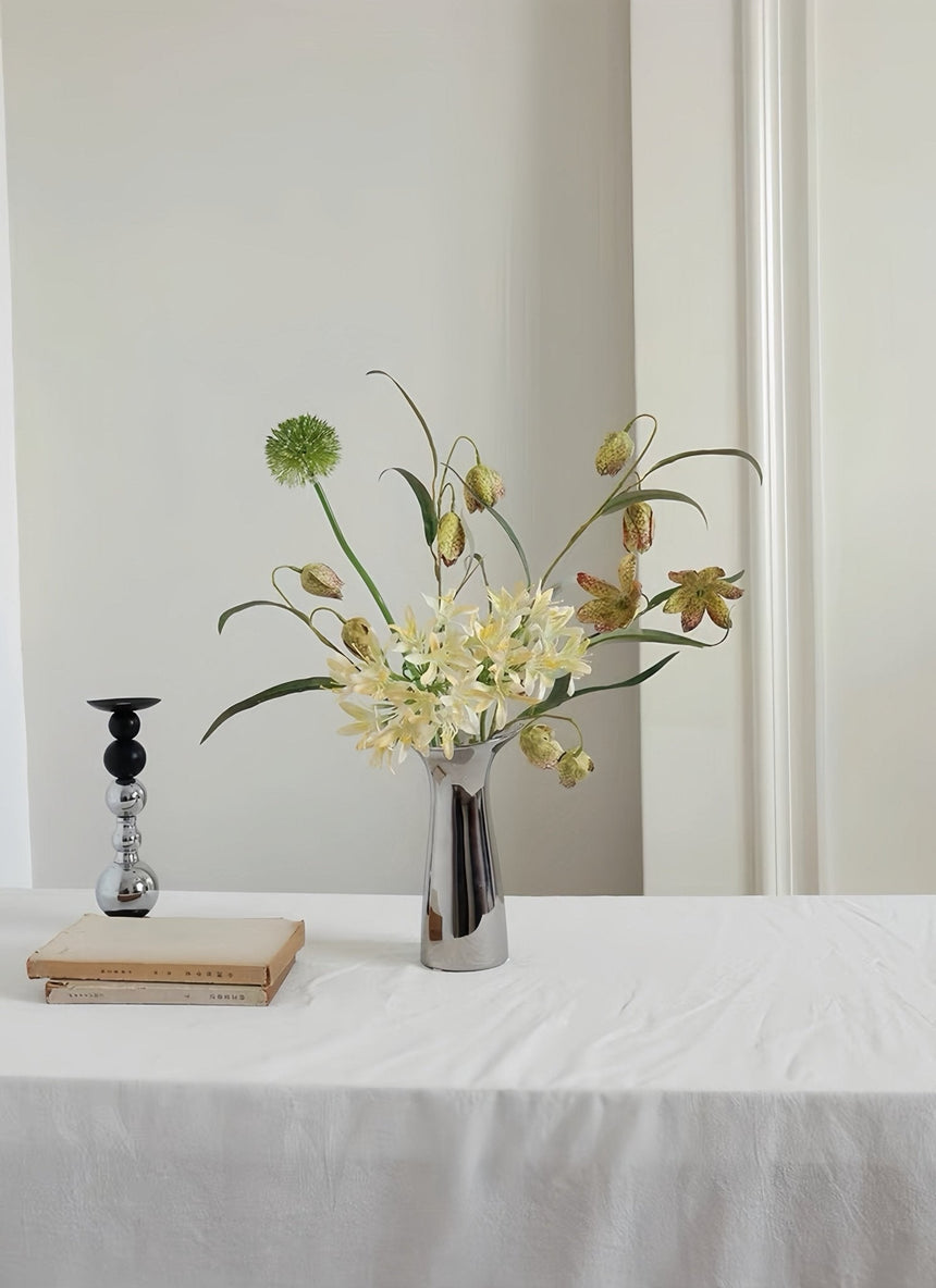 Handcrafted Silver-Glaze Ceramic Vase