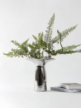 Handcrafted Silver-Glaze Ceramic Vase