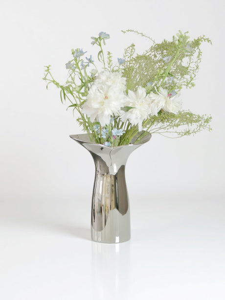 Handcrafted Silver-Glaze Ceramic Vase