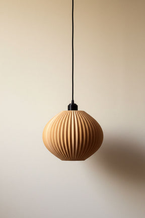 Idali pendant light in plant-based composite, wide shade