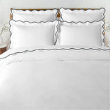 Waves - Linen Cotton Embroidered Edge Duvet Cover Sets