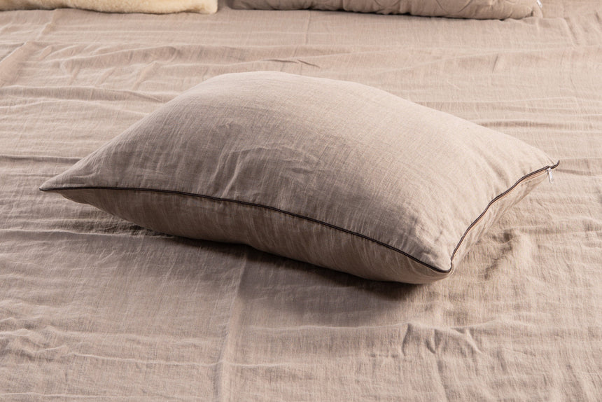 Linen Pillow with Wool Filling, Adjustable