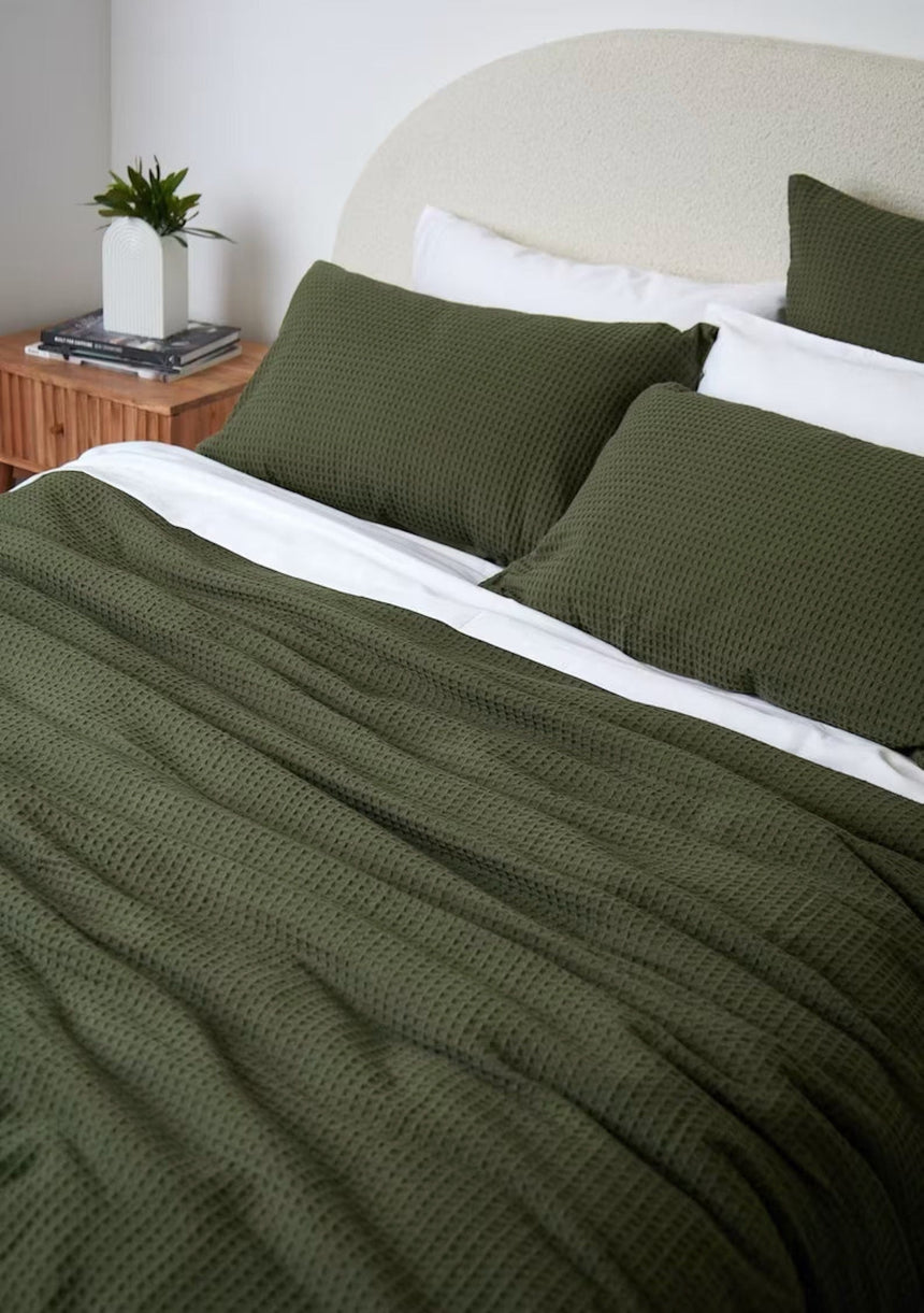 Waffle Weave Linen Cotton Duvet Cover Sets