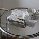 Mirror Silver Tissue Box Cover