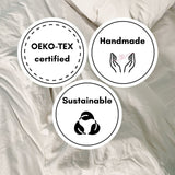 Sage Green - 100% Pure Linen | Linen Cotton Mix | 3 Piece Ruffle Duvet Cover Set | Handmade | Pre-washed | Soft