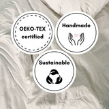 Light Grey - 100% Pure Linen | Linen Cotton Mix | 3 Piece Ruffle Duvet Cover Set | Handmade | Pre-washed | Soft