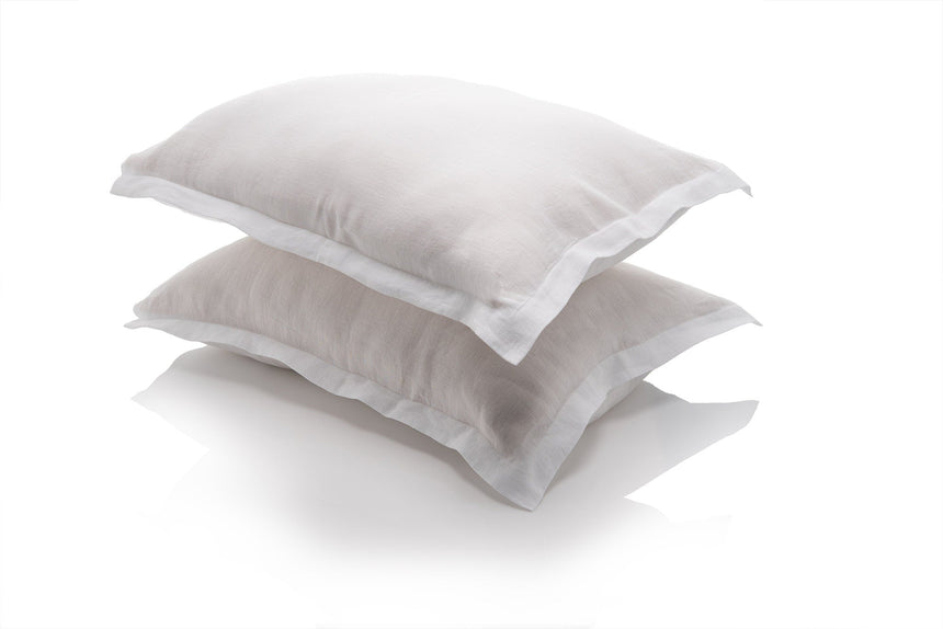 Oxford design Natural linen pillow case, US sizes