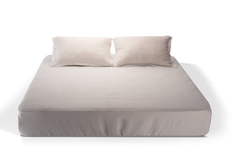 Natural linen pillowcase, Oxford style