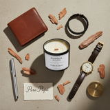 Candle Cedar & Leather / Black Coffee – Black Tin
